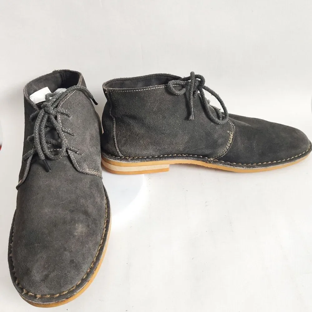 Stacy Adams Gray Suede Chukka Lace-Up Classic Ankle Boots‎ Men's Shoes Size 11
